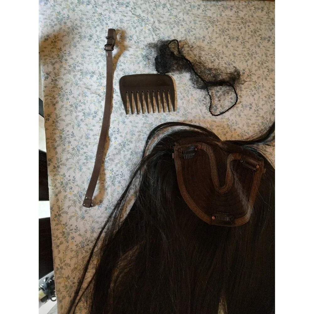 Black Long Straight Hairpiece Wig Brand New